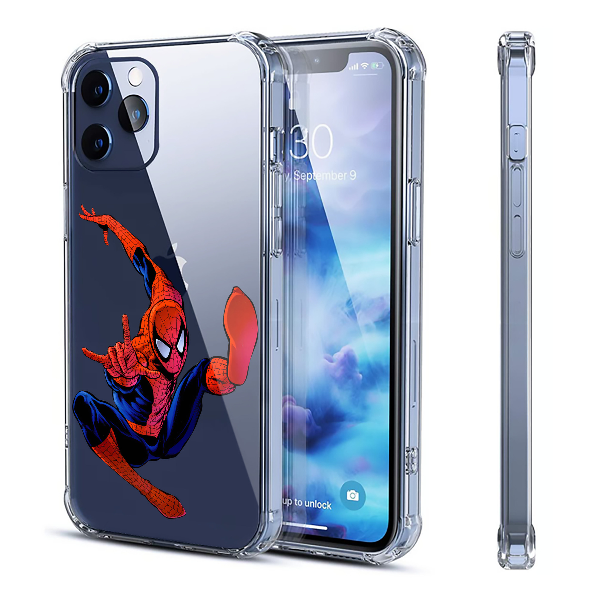 （画像用） Spider Man スパイダーマン 【iPhone 12シリーズ対応】透明スマホケース（クリアソフトケース）